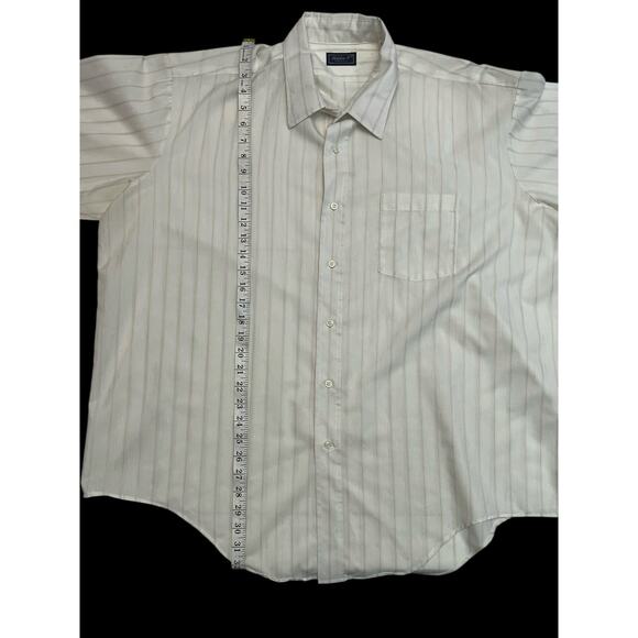 Vintage Golden V Big 3XL Button Down Long Sleeve White Dress Shirt - USA Made - Picture 11 of 12